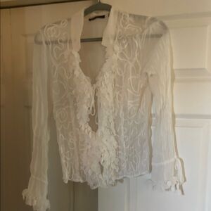 Violet & Claire Sheer White Blouse